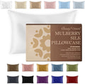 19 Momme Premium Mulberry Silk Pillowcase for Hair and Skin | Handcrafted Hypoallergenic & Anti-Acne White Silk Pillow Cases with Zipper | King - 20" x 36", Natural Undyed White