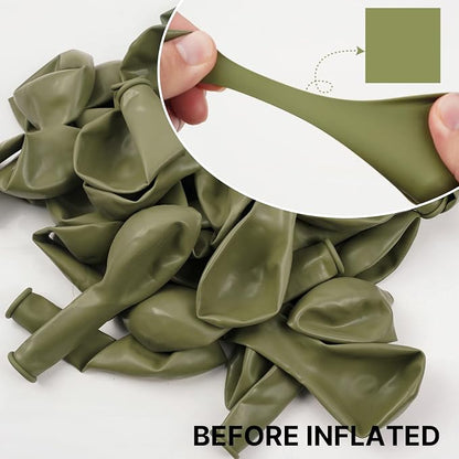 PartyWoo Sage Green Balloons 100pcs Olive Green Color 5 Inch | Balloons - Image 4