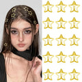 Star Hair Clips 2000s Y2K Gold Star Hair Accessories Snap Hair Barrettes Non Slip Metal Hair Clips for Girls Women -15 PCS 1.18"