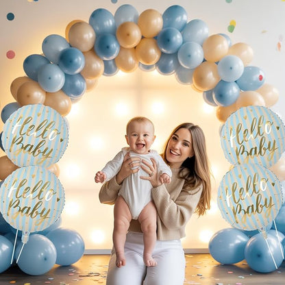 18" Hello Baby Foil Balloons for Welcome Baby Party Decorations, baby Blue - Image 3