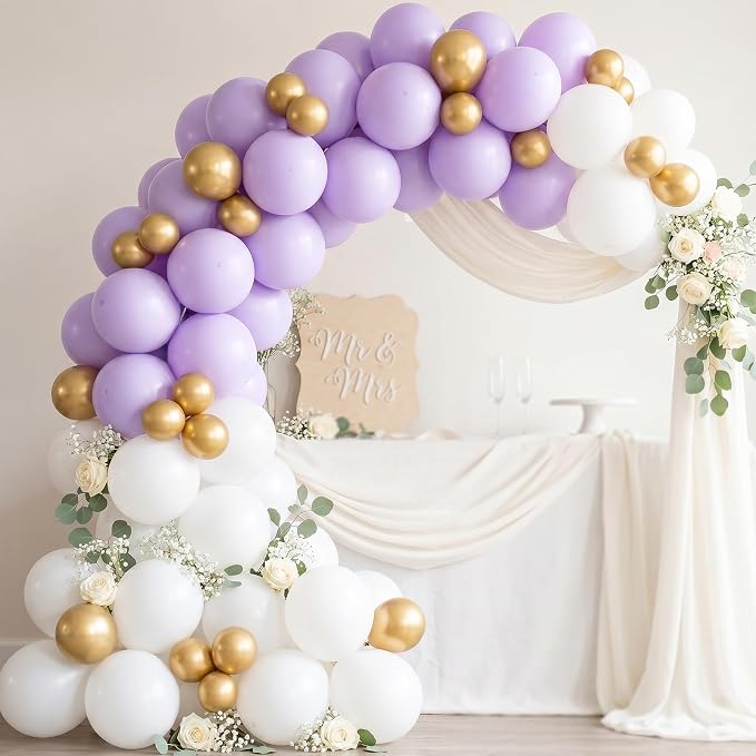 104pcs Pastel Purple Balloons Garland Arch Kit, 18 12 10 5 Inch | Macaron Light - Image 3