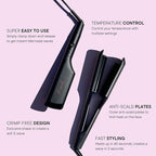 Mermade Hair Double Hair Waver Tool - Double 1" Barrel Iron for Crimp-Free Beach Waves, Hair Curler for Women, Ionic Ceramic Plates, Reduces Frizz, Suitable for Short, Medium, & Long Hair - Black