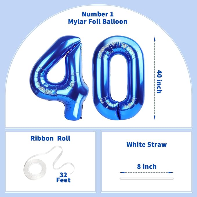 Number Balloons Navy Blue Balloons - Image 2
