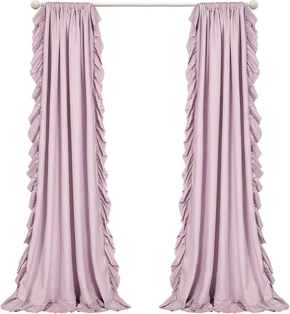 Lush Decor Reyna Ruffle Window Curtain Panel Set, Lilac - Image 9