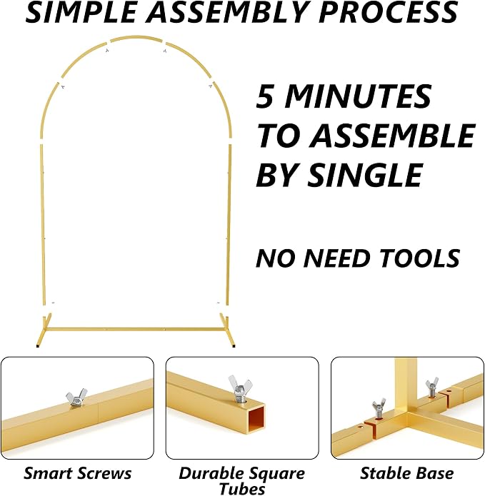 Neatsure Arch Backdrop Stand and Cover Set, 7.2FT Metal Photo Balloon Arch - Image 4