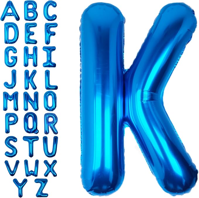 40 Inch Blue Letter K Balloon Big Foil Helium Letter Balloons A-Z | Giant Large by SULALABOO