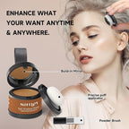 Root Touch Up Powder, Instantly Gray Hair Cover Up, Women Color Root Coverage Shadow Powder for Thinning Grey Hairline, Men Roots Concealer for Hair Loss Beard Line Eyebrow, Light Brown
