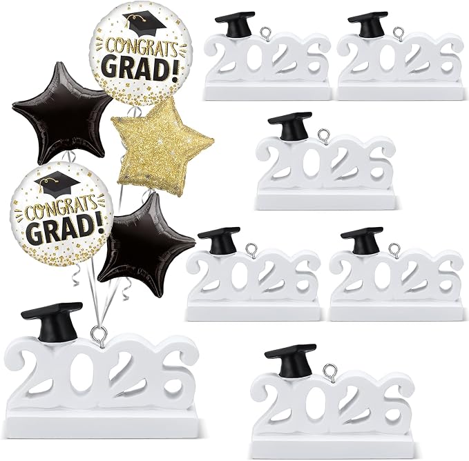 Cinnvoice Graduation Balloon Weights Pack of 6 Resin Grad Cap Balloon Holder by Cinnvoice