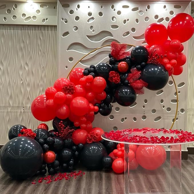 Red Black Balloons Garland Arch Kit, Anniversary, BBQ Casino, New Year Party - Image 6