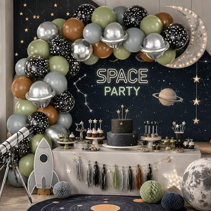 Grey Sage Green Brown Balloons, 12 Inch Olive Green Black Grey Balloons - Image 4