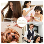 Large Wide Tooth Hair Comb, LADYAMZ [Tortoise Shell] Cellulose Acetate Round Tooth Comb for Straight/Curly Hair,Short/Long Hair Women Men or Kids, Easy Detangling Wet or Dry, Anti-static (White)