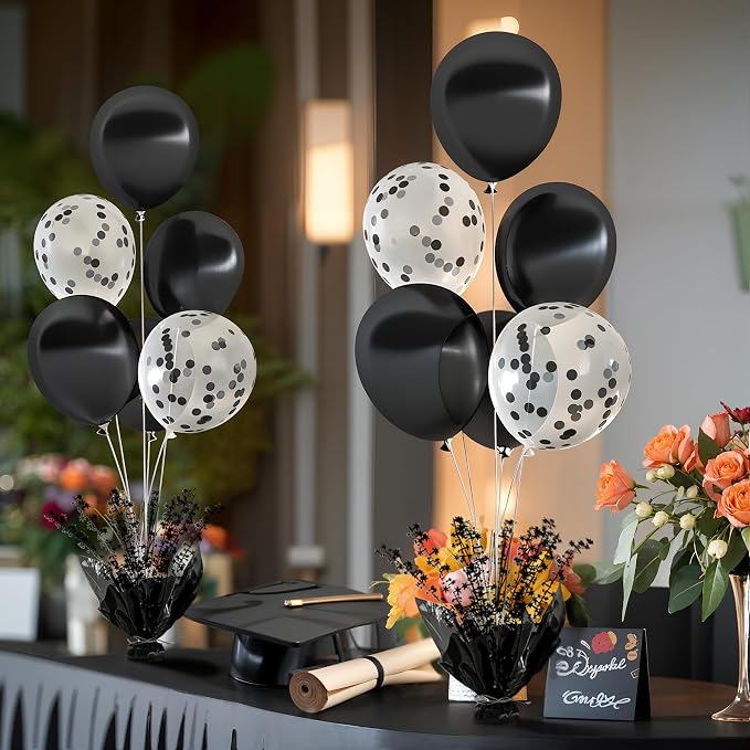 Black Balloon Table Centerpiece Kit, 6 Sets Black Balloon Stands - Image 6