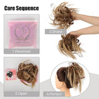 HMD Tousled Updo Messy Bun Hairpiece Hair Extension Ponytail with Elastic Rubber Band Updo Ponytail Hairpiece Synthetic Hair Extensions Scrunchies Ponytail Hairpieces for Women
