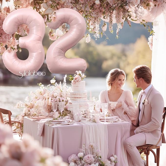 40 Inch Light Pink Number 32 Balloon 0-9 32nd Foil Big Giant | Digital - Image 2