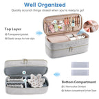 Double-layer Hair Tools Travel Case with Black Hair Dryer Bag with Detachable Divider compatible with Shark FlexStyle/SmoothStyle - Flat Curling Iron Travel Organizer