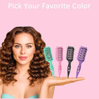 Curl Defining Brush, Curly Hair Brush for Detangling Shaping and Styling Curly Hair, Vented Candy Brush for Wet or Dry Hair Types for Women and Girl, Defining with Side Gear, Reduces Frizz (Pink)
