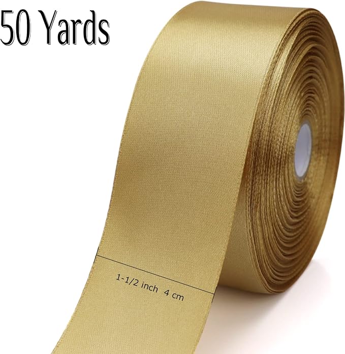 Nsilu 1-1/2 inch Champagne Gold Ribbon - Image 2