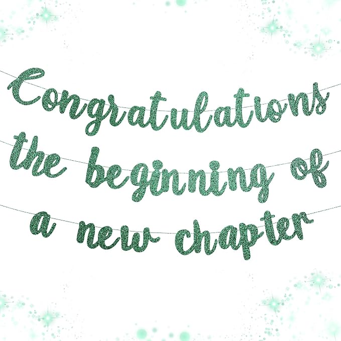 Pre-Strung Congratulations Banner New Chapter & Journey Hanging Garland Glitter by Unknown