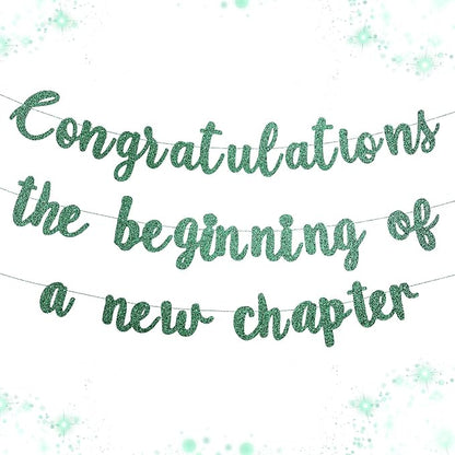 Pre-Strung Congratulations Banner New Chapter & Journey Hanging Garland Glitter by Unknown