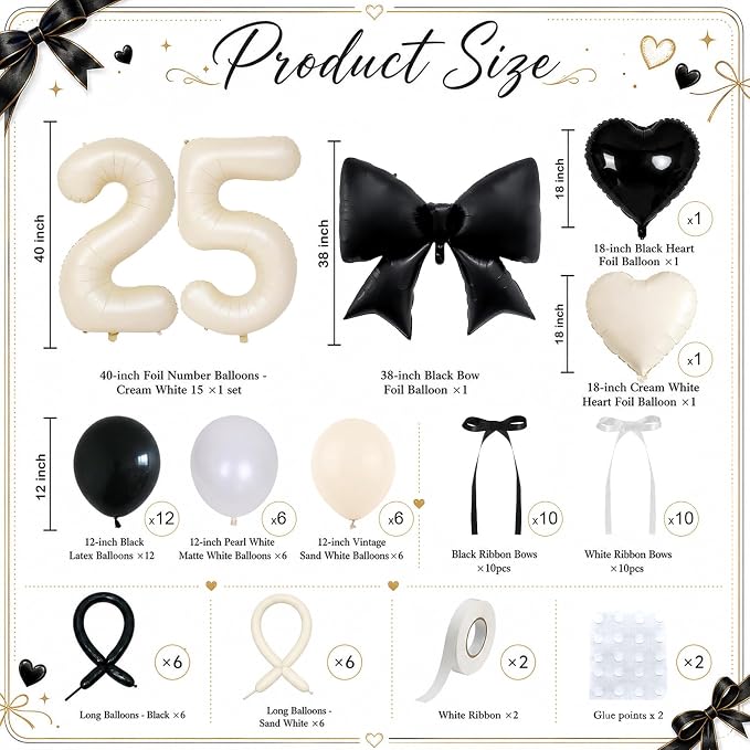 40 Inch Cream Balloon Number 25 - Image 3