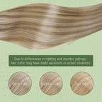RUNATURE Real Hair Extensions Clip Ins Blonde, Long Clip in Hair Extensions 24 Inch, Remy Human Hair Clip in Extensions, Add Hair Volume, 135g 7pcs #16P22 Dark Ash Blonde Highlight Light Blonde
