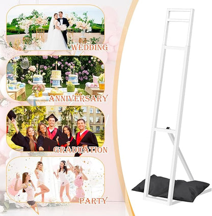2 Pack White Wedding Backdrop Stand, Adjustable Metal Arch - Image 7