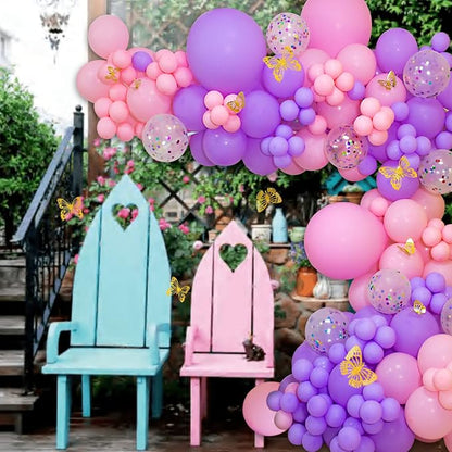 Pink and Purple Balloons 100 Pack 12 inch Light Pink Purple Latex Balloons - Image 7