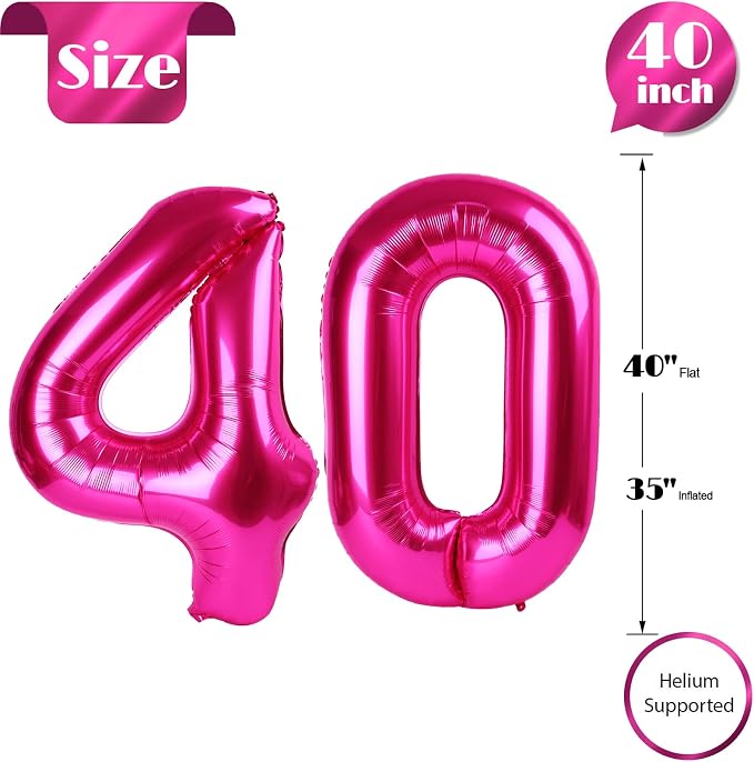 Hot Pink 40 Balloon - Image 5