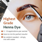 Marie-José Henna Dye - Professional Henna Tint for Spot Coloring - Covers Grey Hair - Root Touch Up - Good for 50 Applications (5 Colors Set)