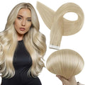 Full Shine Tape in Hair Extensions Color 613 Blonde 10Inch Short Remy Tape in Extensions Human Hair 30Gram 20Pcs Double Sided Adhesive Tapes in Invisible Skin Weft for Women Seamless Natural Straight