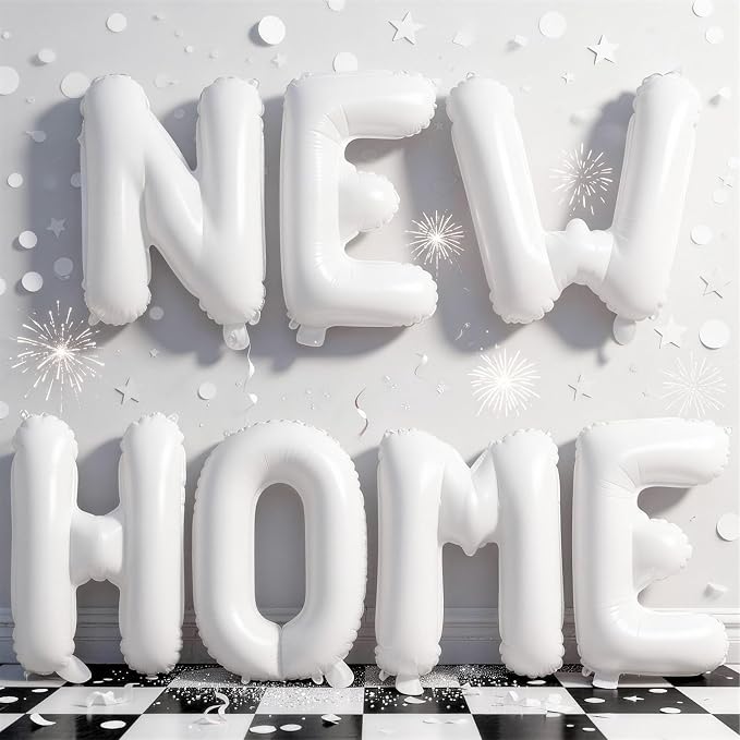 White NEW HOME Letter Balloon for Housewarming Party Decoraction, 16 inch Matte by Togvu