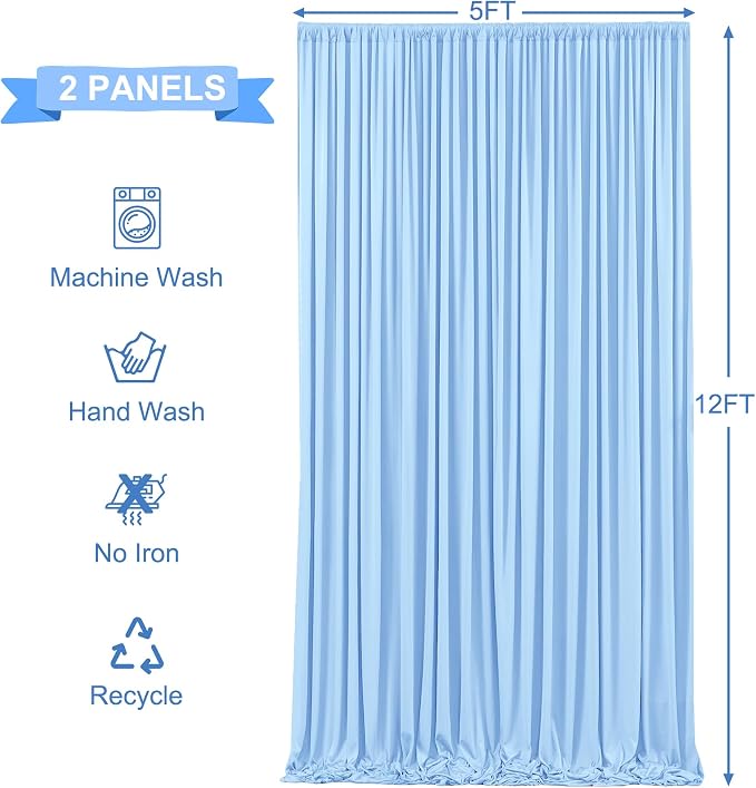 10x12 Baby Blue Backdrop Curtains - Image 5
