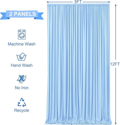 10x12 Baby Blue Backdrop Curtains - Image 5