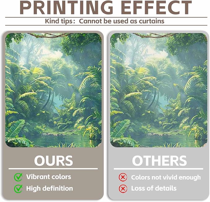 Fabric 8x6ft Jungle Forest Photography Backdrop Rainforest Banner | Tropical - Image 4