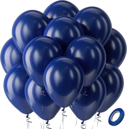 Bezente Navy Blue Latex Party Balloons 100 Pack 12 inch | Navy Balloons by Bezente