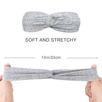 DRESHOW 20 Pack Turban Headbands for Women Elastic Back Twisted Hair Bands Face Vintage Cross Head Wrap Hair Accessories