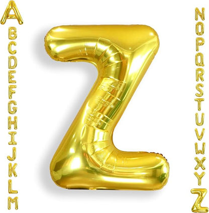 AULE 40 Inch Gold Z Balloon Letter Foil A-Z Birthday Big Alphabet | Birthday by AULE