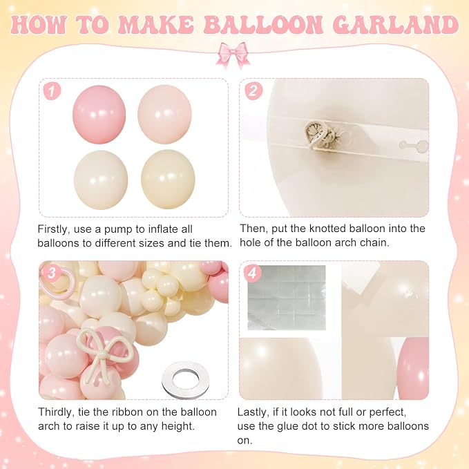 Pink and Yellow Balloon Arch Kit - Image 4