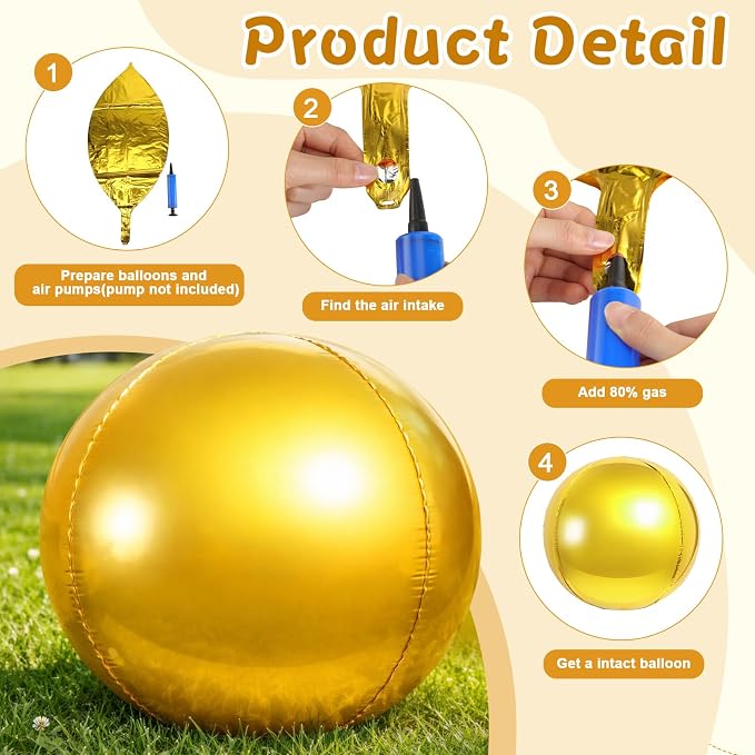 24 Pcs Giant Metallic Party Balloons, Birthday Wedding Christmas Party - Image 6
