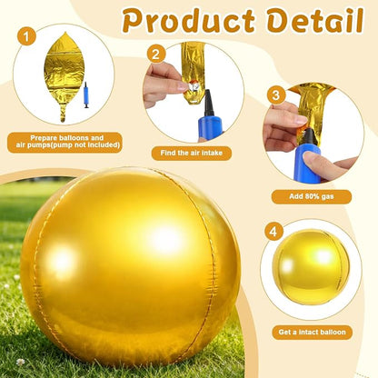 24 Pcs Giant Metallic Party Balloons, Birthday Wedding Christmas Party - Image 6