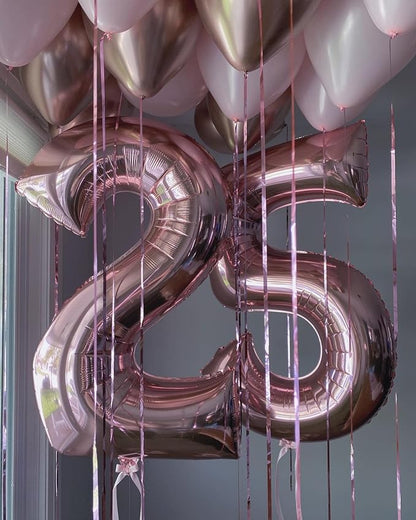 40 Inch Rose Gold 15 Number Balloons Giant 15 or 51 Balloons Rose Gold Birthday - Image 6