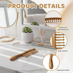 Loc Brush for Dreads, 2 Pack Golden Sandalwood Scalp Massager Comb, Handheld Locs Brush for Gentle Styling and Relaxing Head Massage, Ergonomic Handle for Easy Control