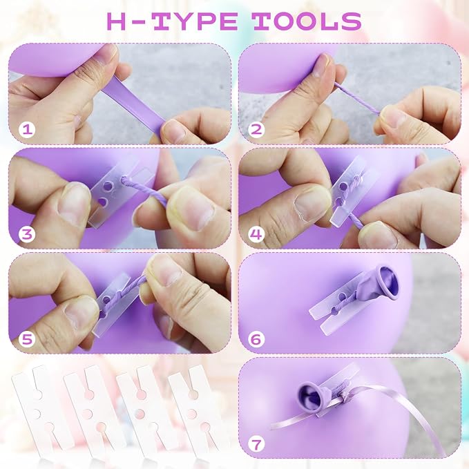 Balloon Arch Kit, 100 Glue Point Dots, 80 Flower Clips, 1 Tying Tool, Reusable - Image 7