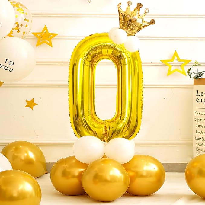 Gold Number Balloons Birthday Balloons - Image 2