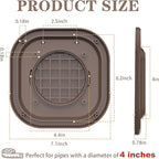 Dryer Vent Cover Outside 4 inch, Magnetic Door Design, Durable Airflow Vent with Lint Trap Screen, Thickened Material, 7 inch x 7 inch Size, Brown