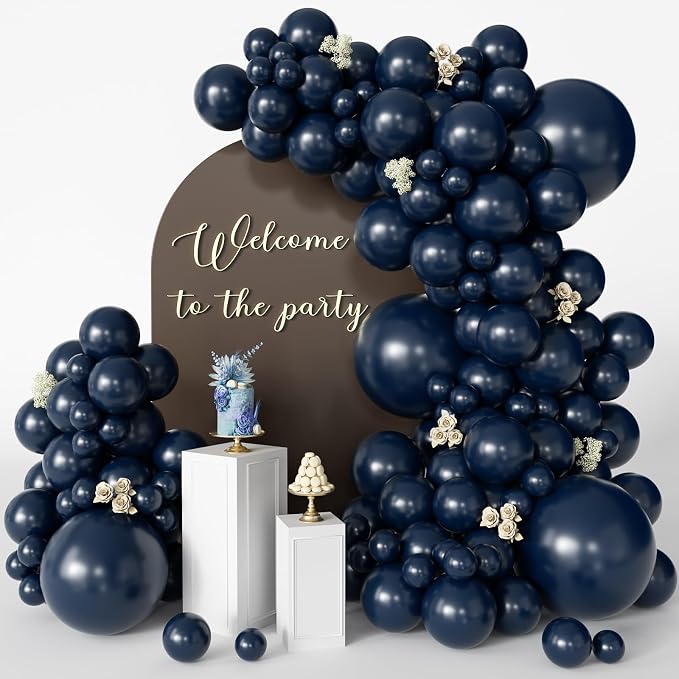 Navy Blue Balloons 125 PCS Different Sizes 18 12 10 5 Inch Dark Blue Balloon by Searchbyoccasioncolorsize
