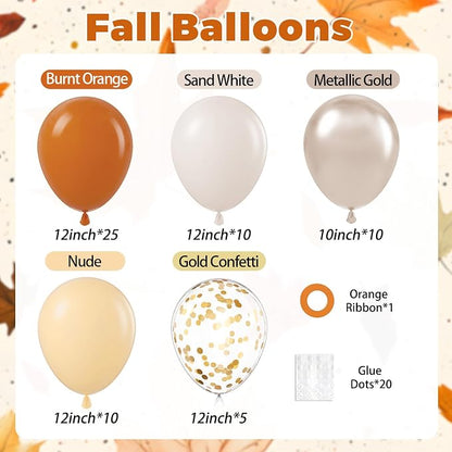 60pcs Fall Balloons 12inch, Thanksgiving Balloons - Image 2