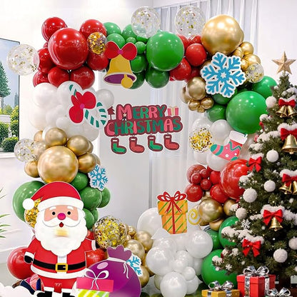Red White Green and Gold Balloon Arch Kit - Image 4