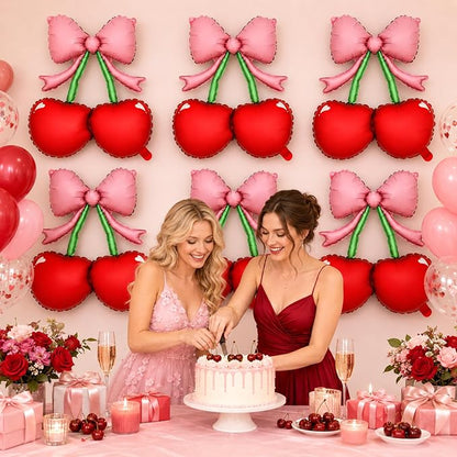 6pcs Cheery Bow Foil Balloons - Image 4