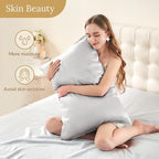 INFIIXSO Mulberry Silk Pillow Cases King Size Set of 2, Silk Pillowcase with Hidden Zipper 20"x36", Extraordinary Smooth and Soft Pillow Case for Hair and Skin(Light Grey, 2 Pack)